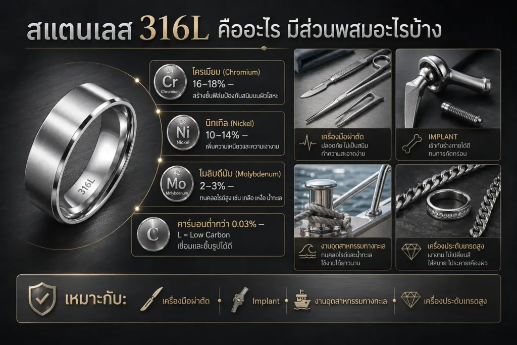 ส่วนผสมสแตนเลส316Lมีอะไรบ้าง