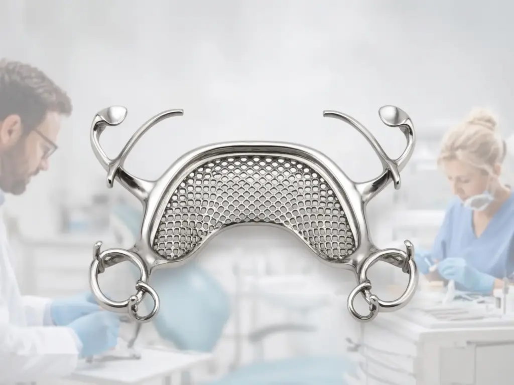 CoCr ในงานทันตกรรม (Dentistry) ชิ้นส่วนโครงโลหะของฟันเทียมถอดได้ (Removable partial denture framework)