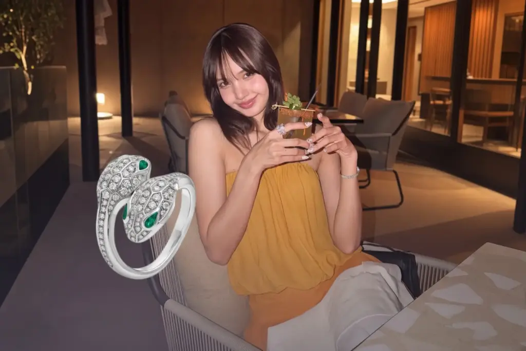 Lisa Ring BVLGARI Serpenti ทองคำขาว เพชร มรกต, 59,000 ดอลลาร์